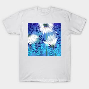 Blue Tranquility Flower Meadow T-Shirt